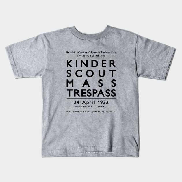 Kinder Scout Mass Trespass 1932 Kids T-Shirt by TeeTime